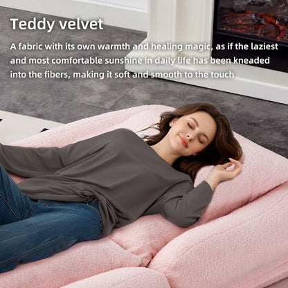 Poltrona pieghevole con 5 posizioni regolabili, morbida poltrona da pavimento per giocare, meditare e rilassarsi