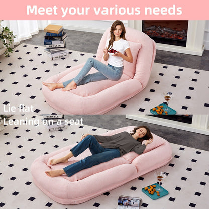 Poltrona pieghevole con 5 posizioni regolabili, morbida poltrona da pavimento per giocare, meditare e rilassarsi
