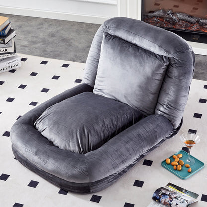 Poltrona pieghevole con 5 posizioni regolabili, morbida poltrona da pavimento per giocare, meditare e rilassarsi