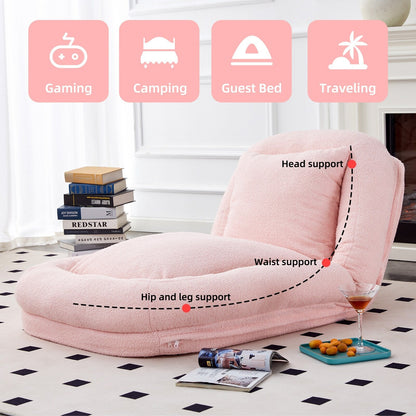 Poltrona pieghevole con 5 posizioni regolabili, morbida poltrona da pavimento per giocare, meditare e rilassarsi