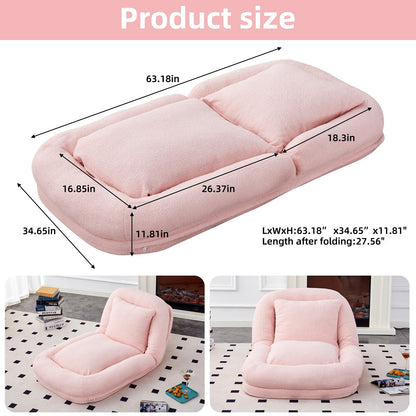 Poltrona pieghevole con 5 posizioni regolabili, morbida poltrona da pavimento per giocare, meditare e rilassarsi