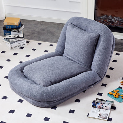 Poltrona pieghevole con 5 posizioni regolabili, morbida poltrona da pavimento per giocare, meditare e rilassarsi