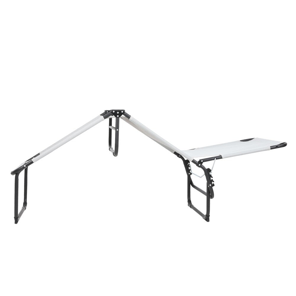 Letto da campeggio pieghevole a tre pieghe grigio