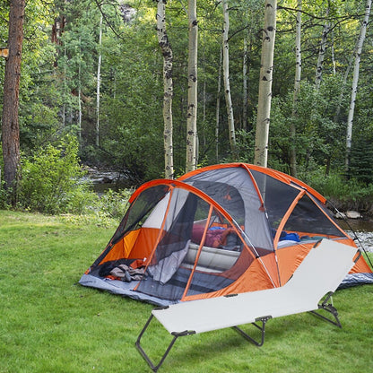 Letto da campeggio pieghevole a tre pieghe grigio