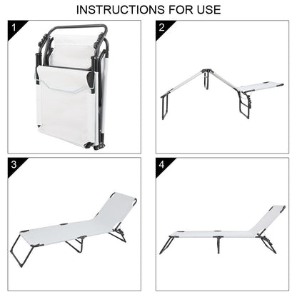 Letto da campeggio pieghevole a tre pieghe grigio