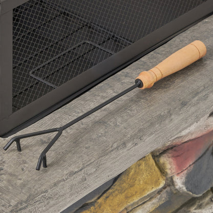 Set da esterno Folsom da 4 posti con braciere a legna di Christopher Knight Home