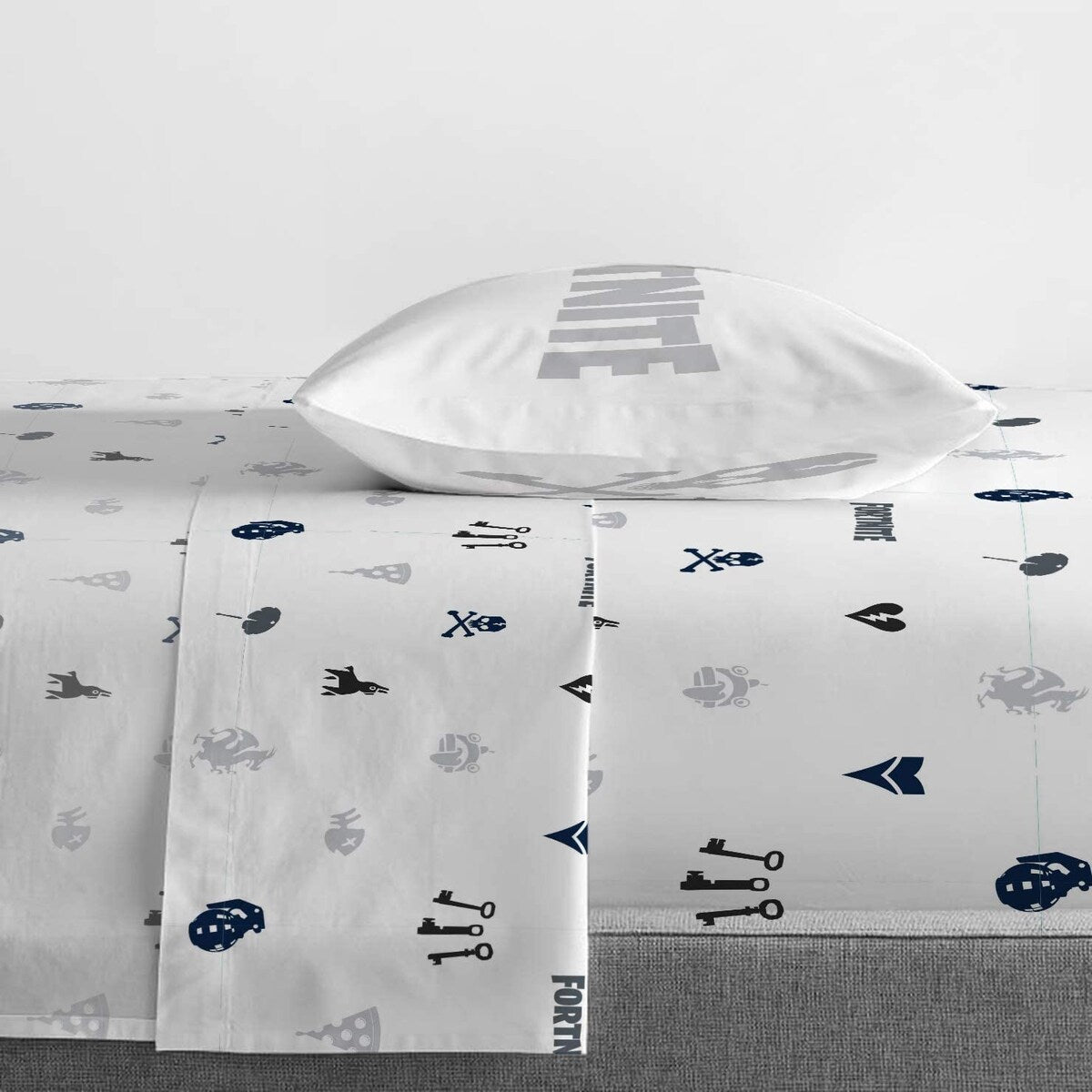 Set di lenzuola per bambini Fortnite Neon Stripe 100% microfibra