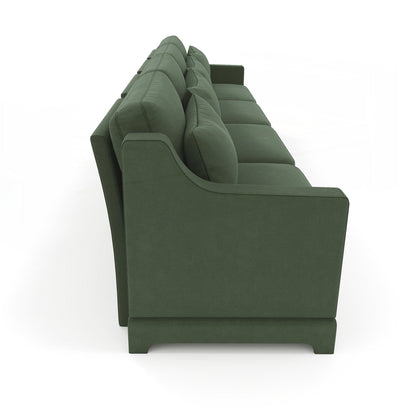 Divano a quattro posti in ciniglia con cuscino lombare