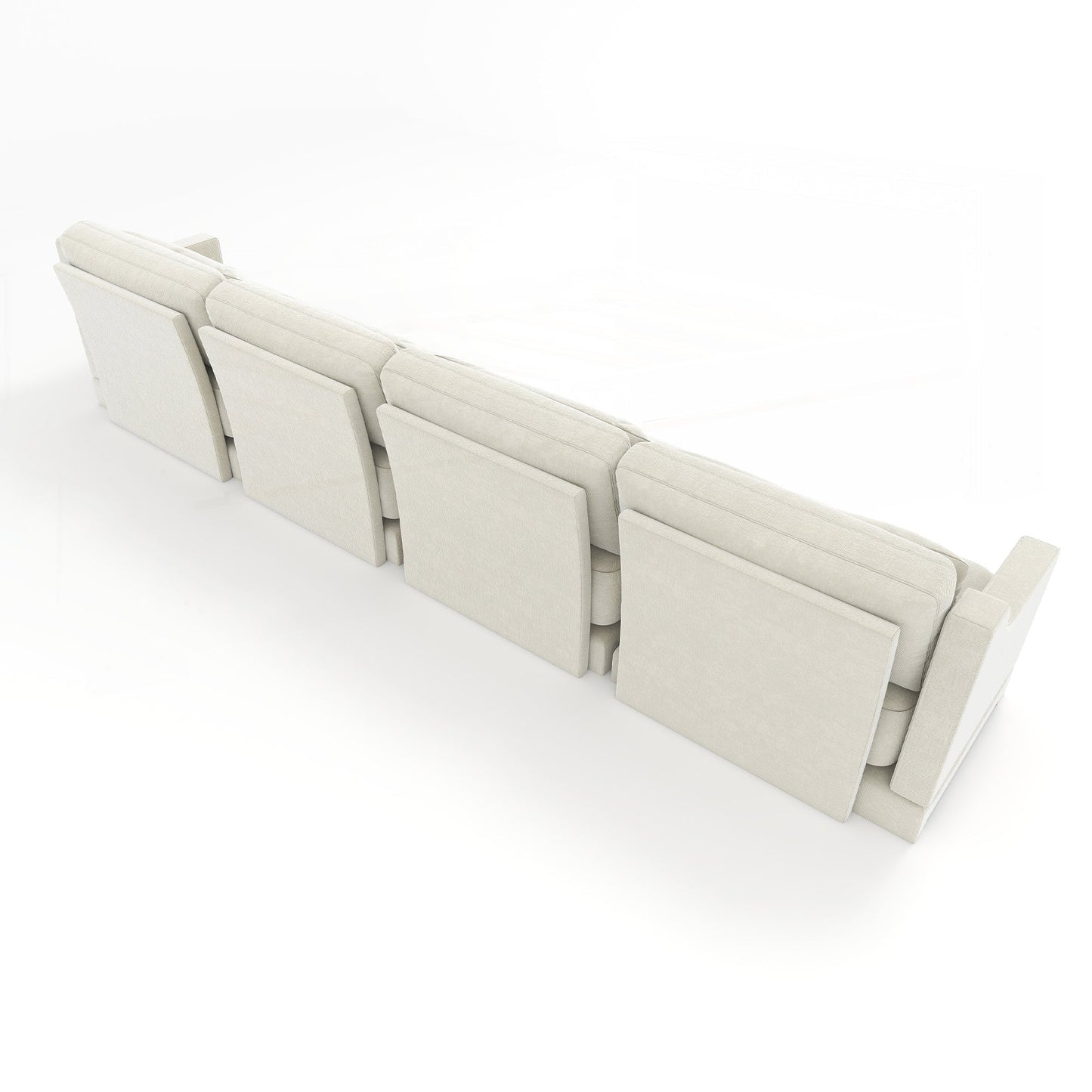 Divano a quattro posti in ciniglia con cuscino lombare