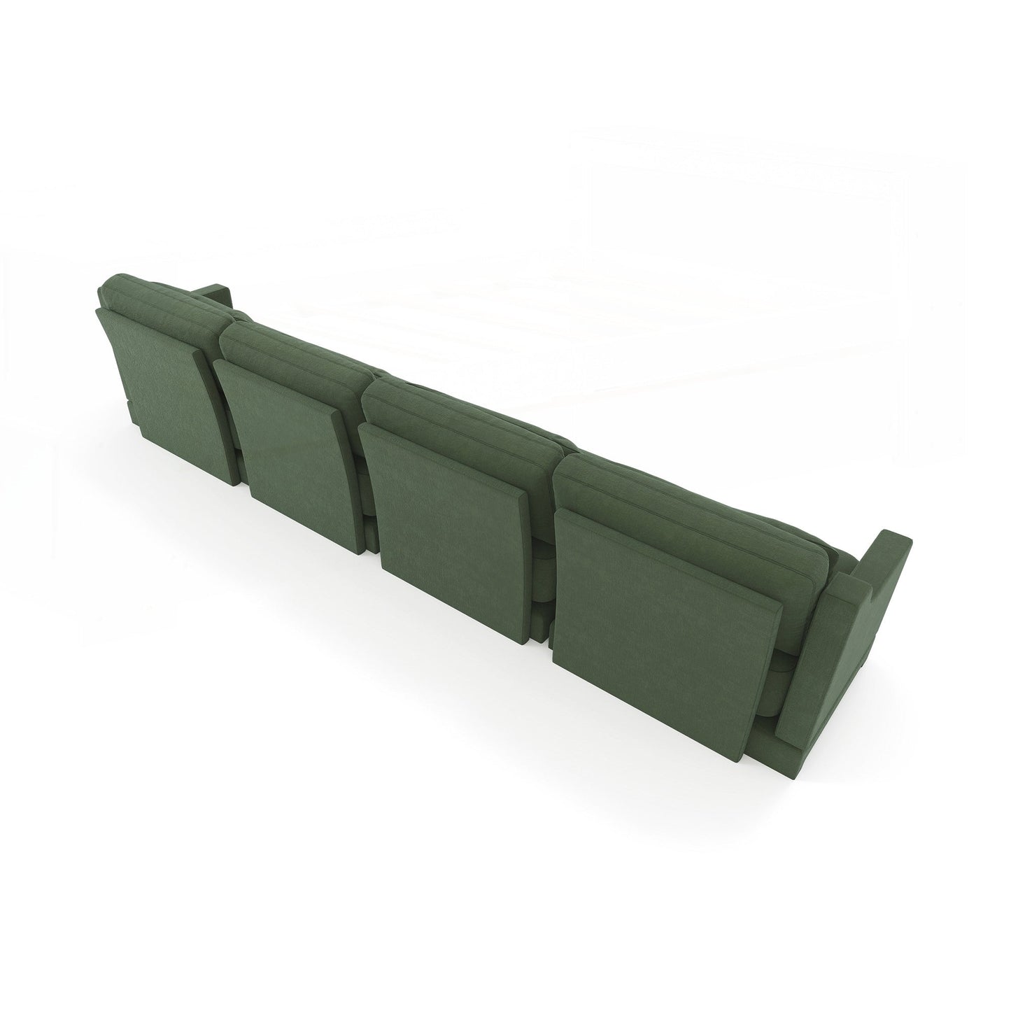 Divano a quattro posti in ciniglia con cuscino lombare