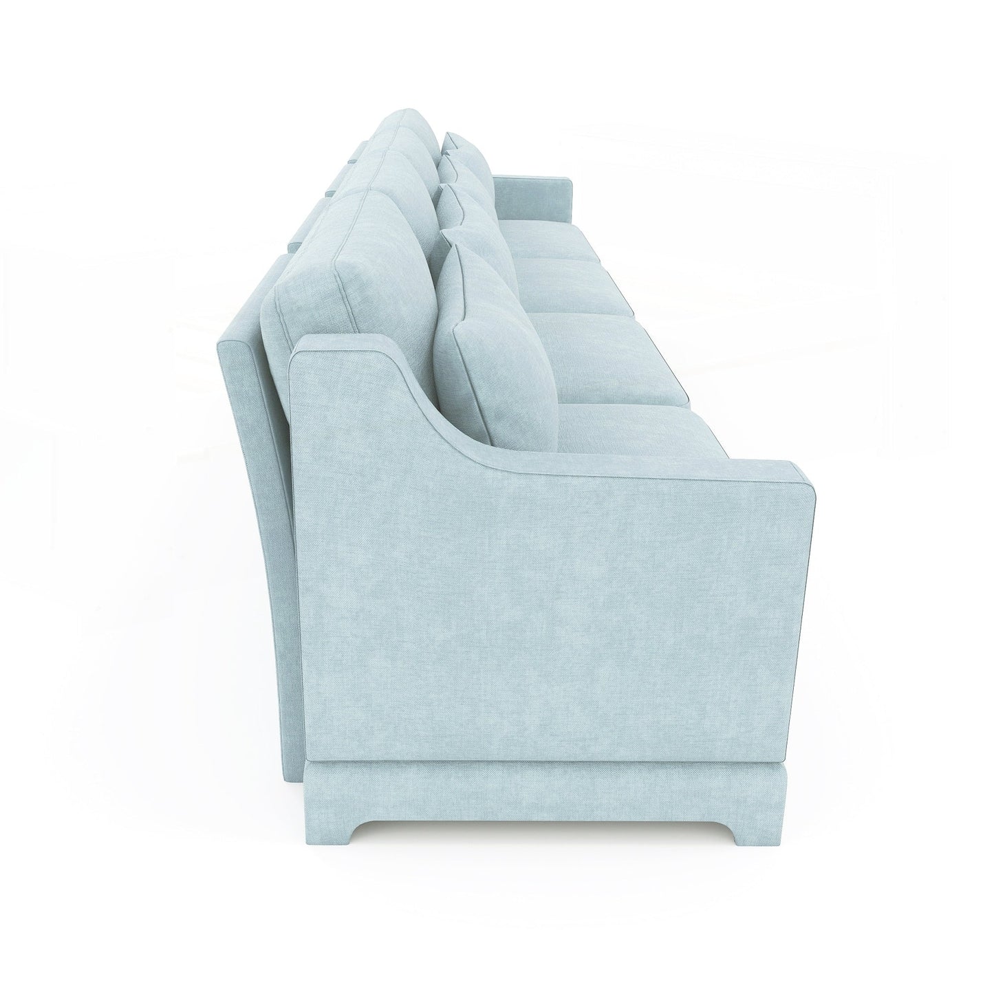 Divano a quattro posti in ciniglia con cuscino lombare