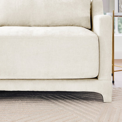 Divano a quattro posti in ciniglia con cuscino lombare