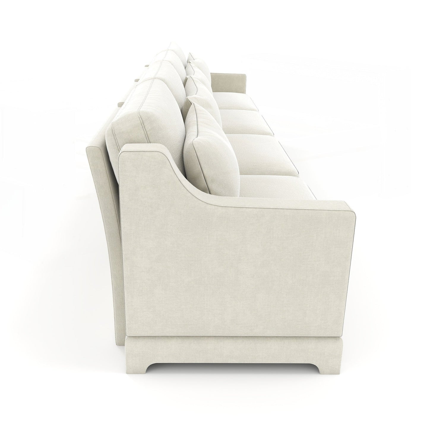 Divano a quattro posti in ciniglia con cuscino lombare