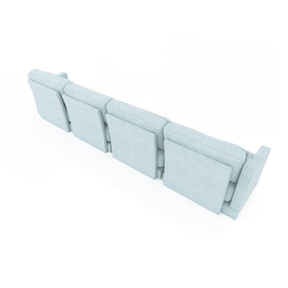 Divano a quattro posti in ciniglia con cuscino lombare