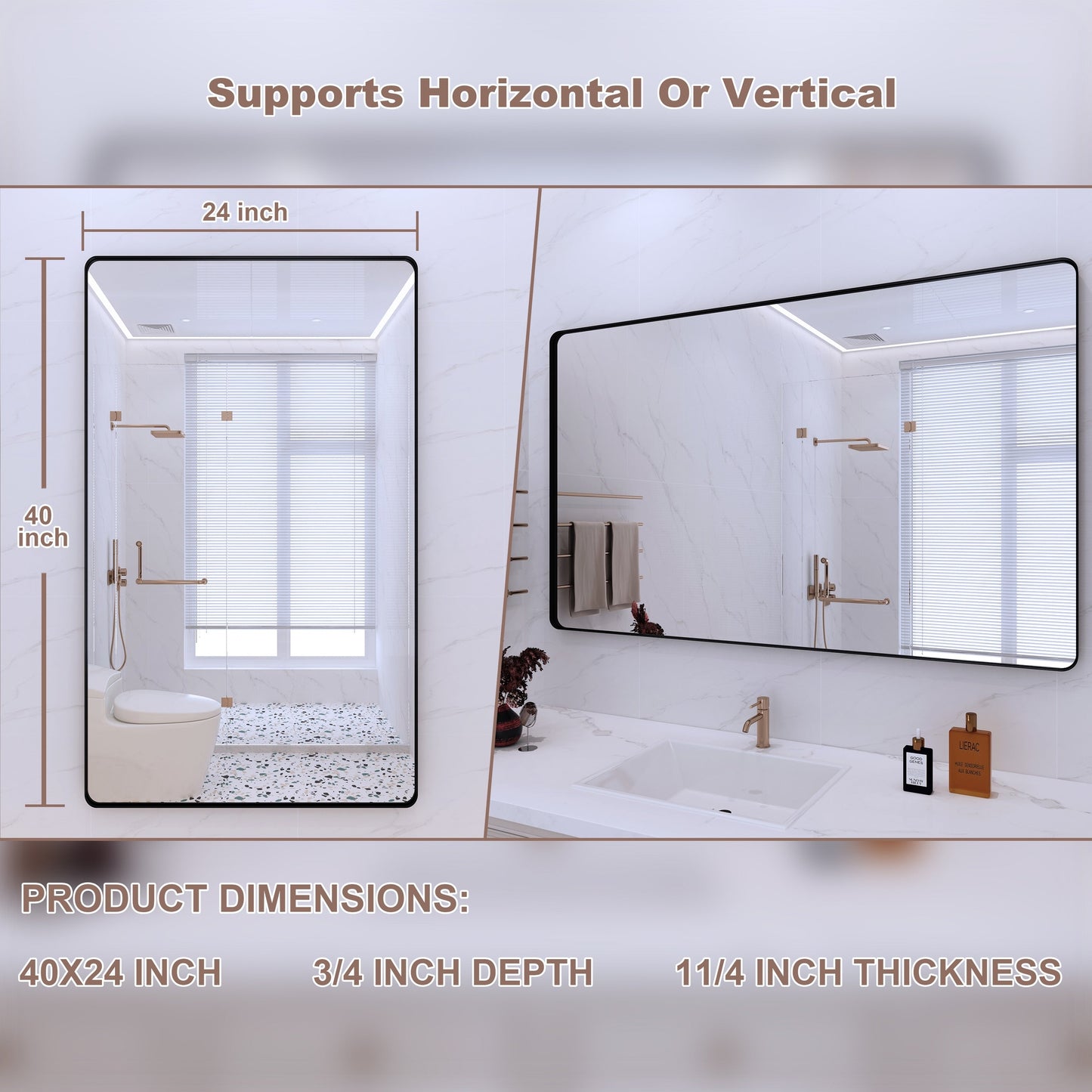 Specchio da bagno con cornice da parete