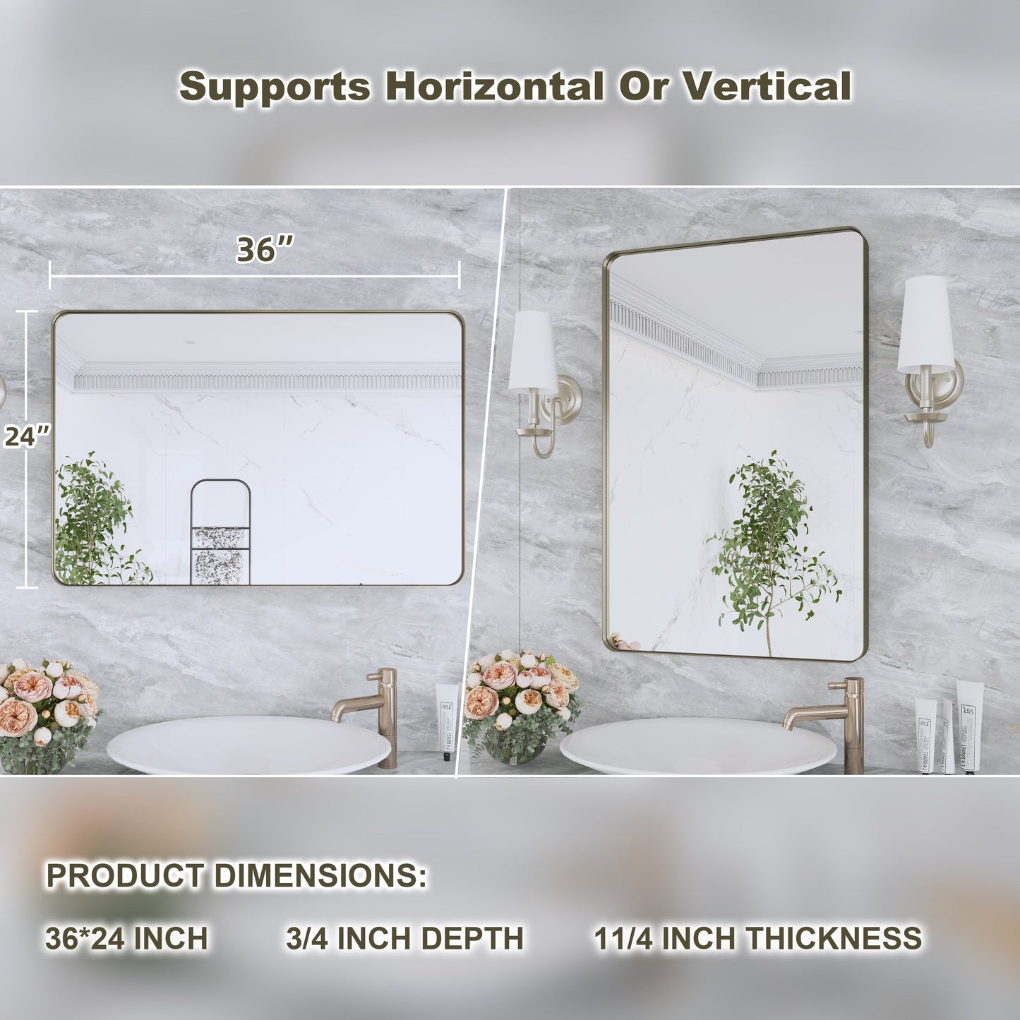 Specchio da bagno con cornice da parete