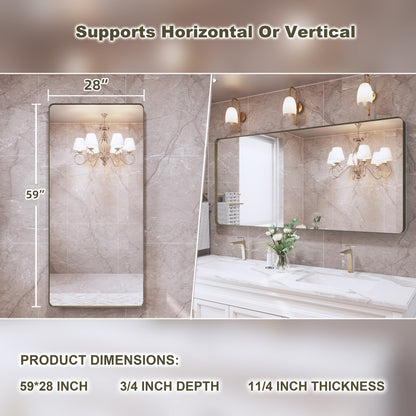 Specchio da bagno con cornice da parete