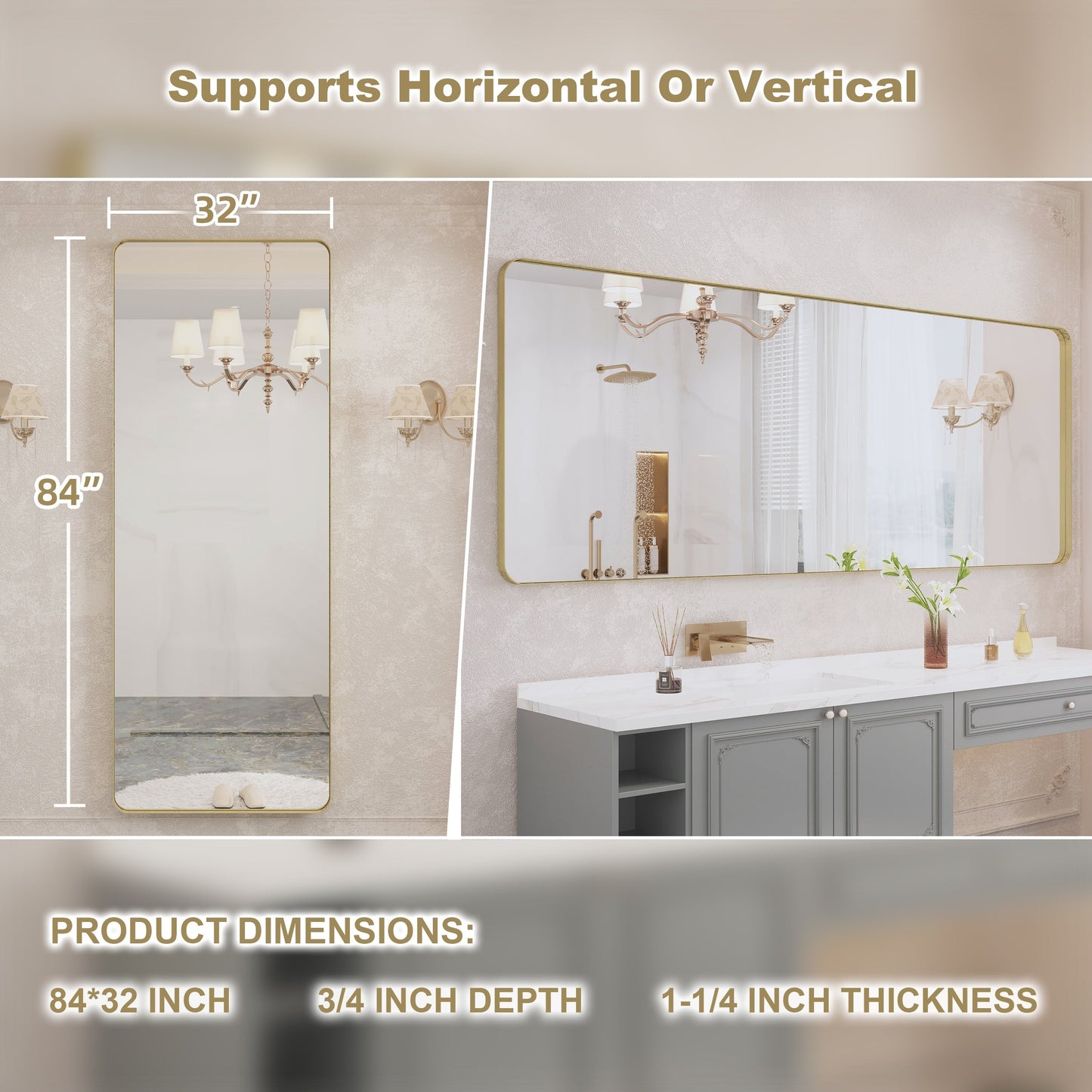 Specchio da bagno con cornice da parete