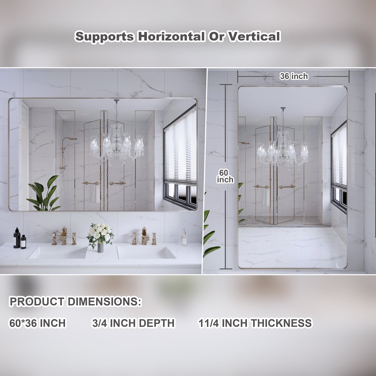 Specchio da bagno con cornice da parete