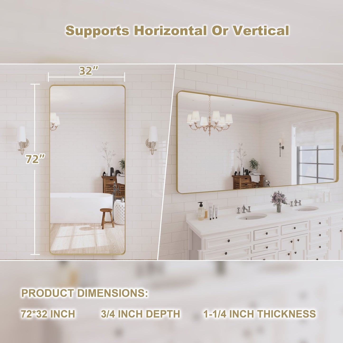 Specchio da bagno con cornice da parete