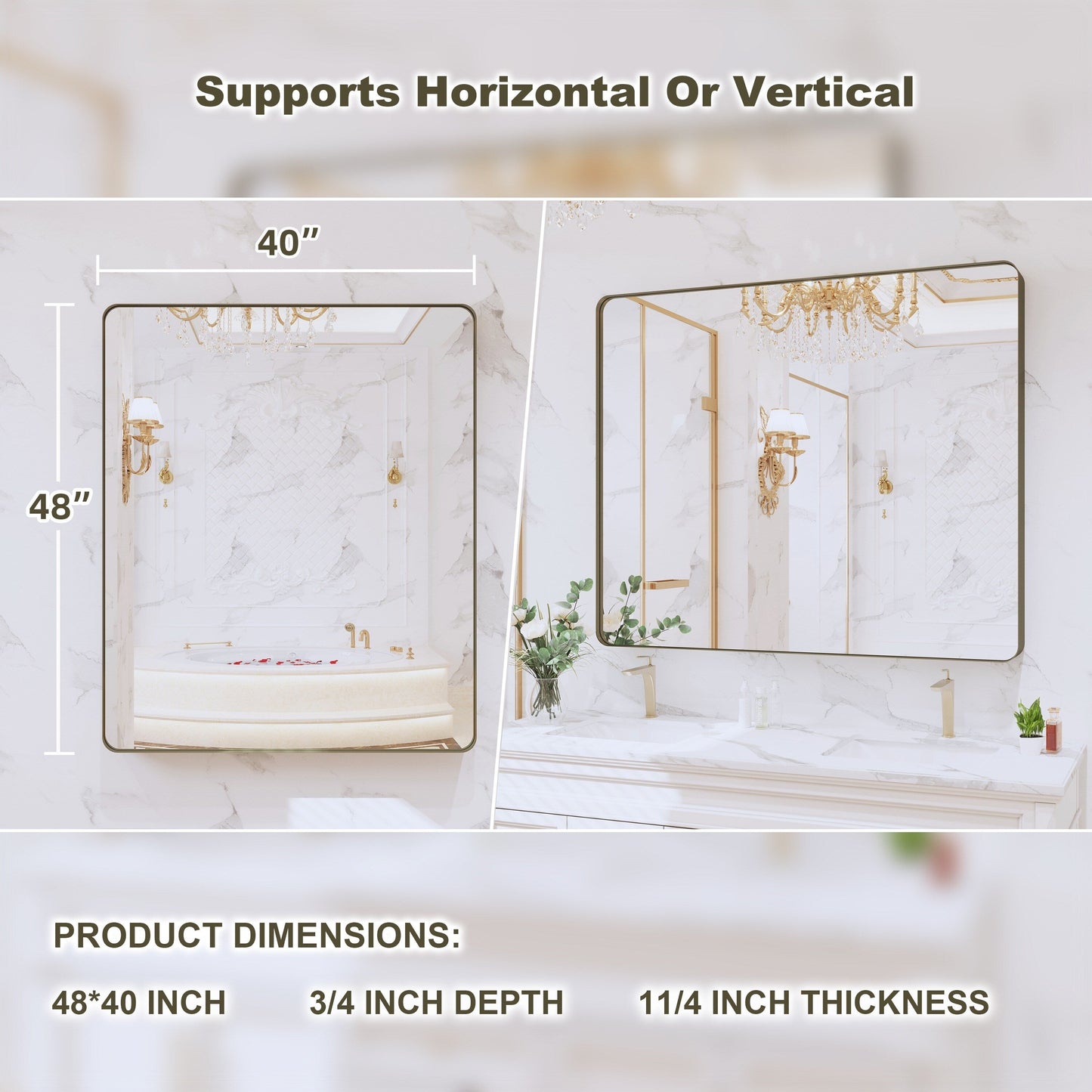 Specchio da bagno con cornice da parete