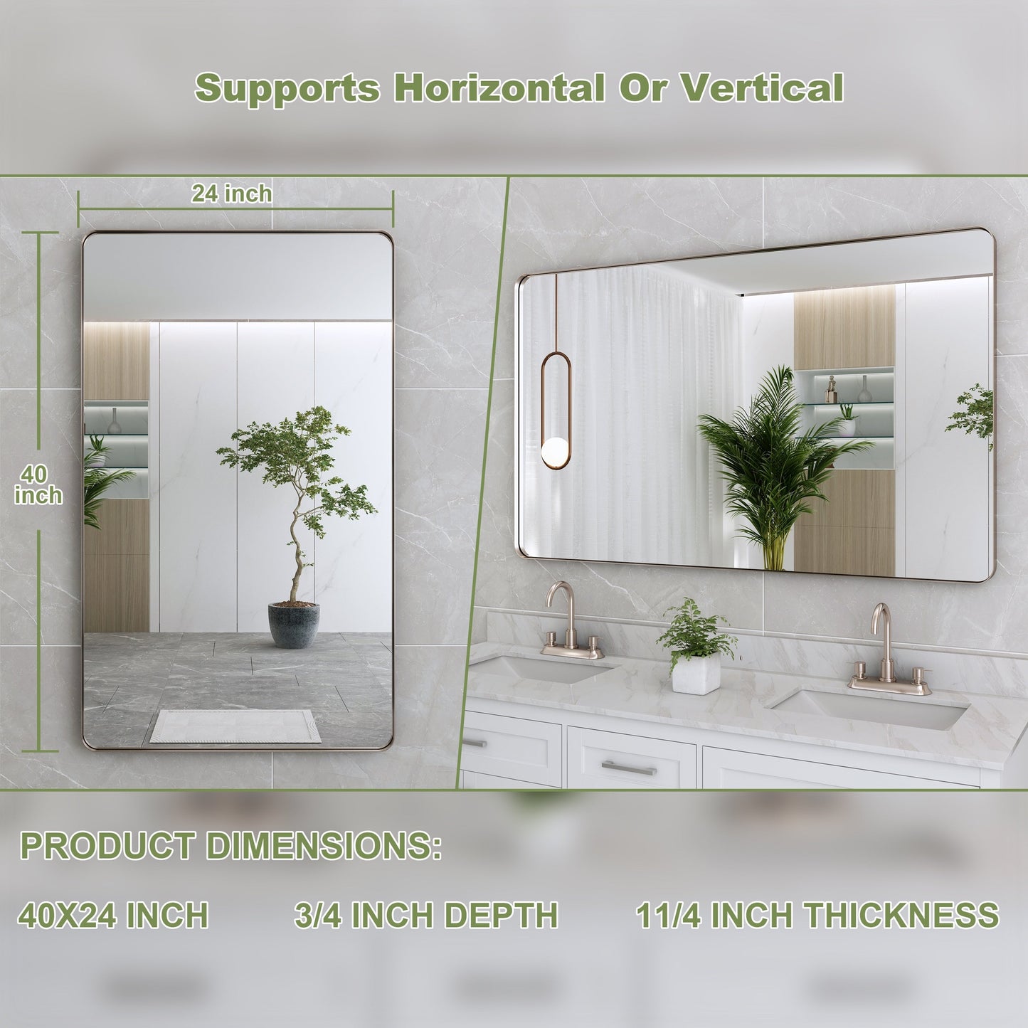 Specchio da bagno con cornice da parete