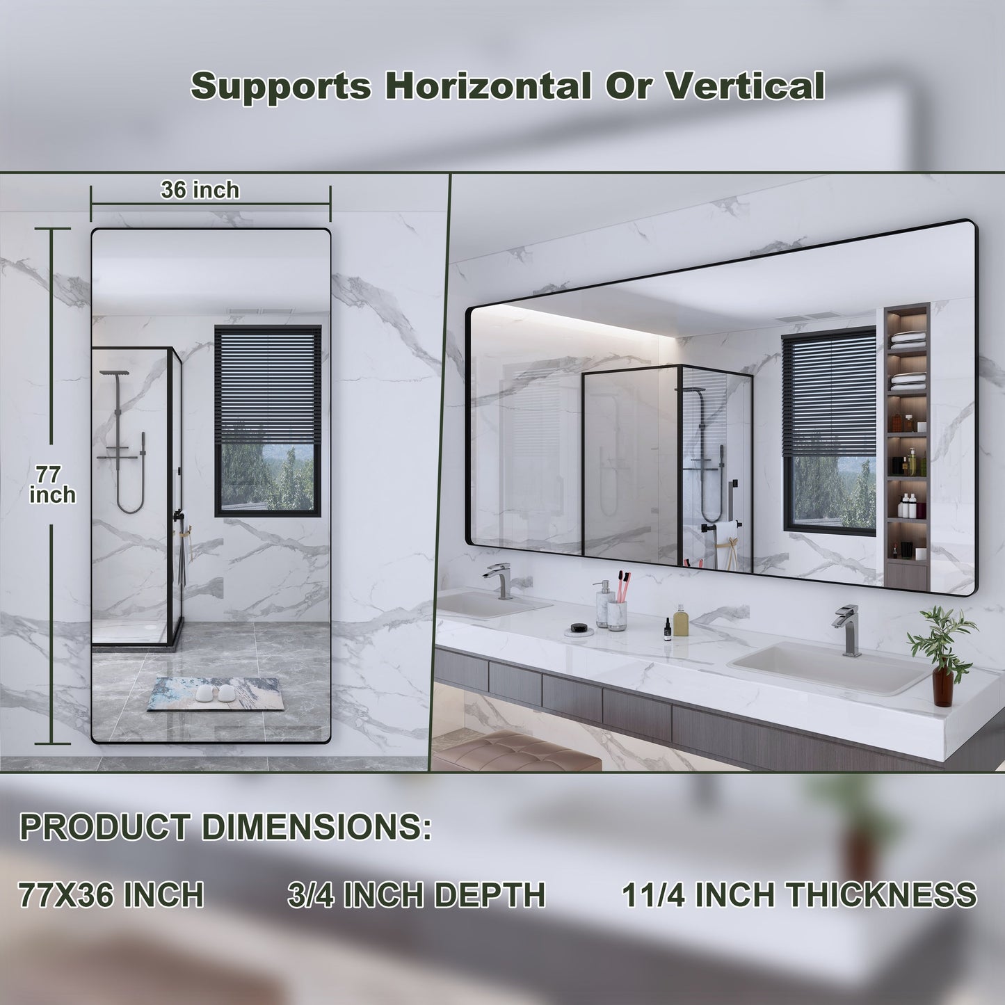 Specchio da bagno con cornice da parete