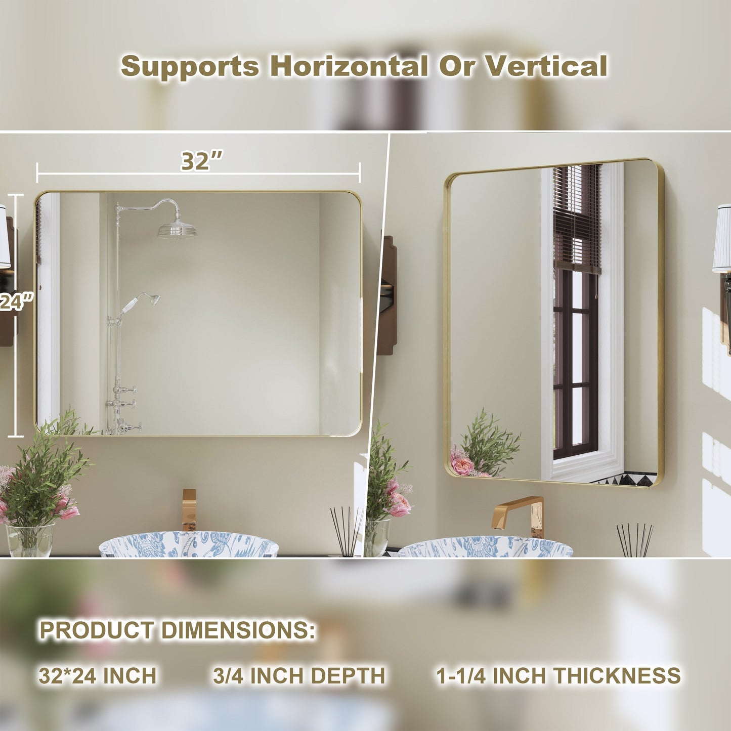 Specchio da bagno con cornice da parete