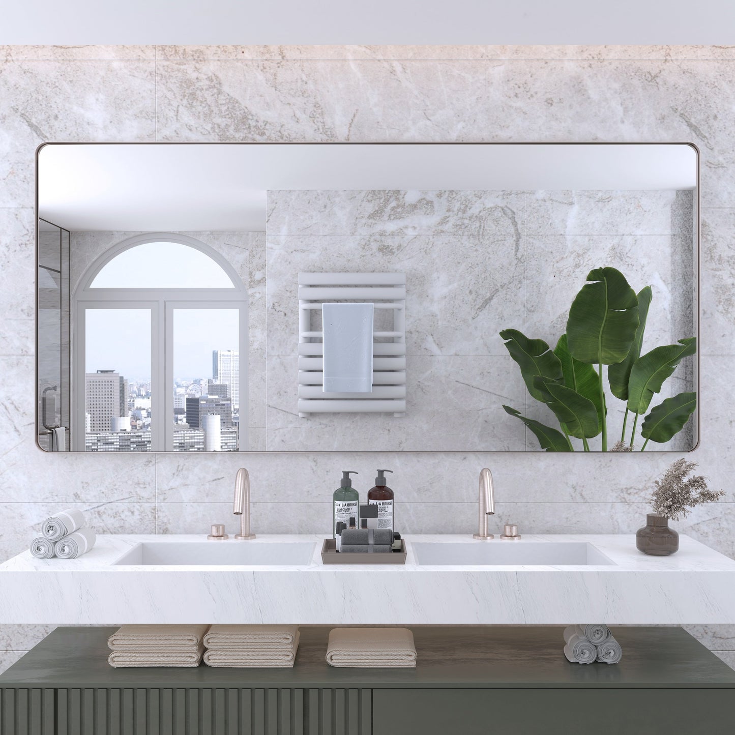 Specchio da bagno con cornice da parete