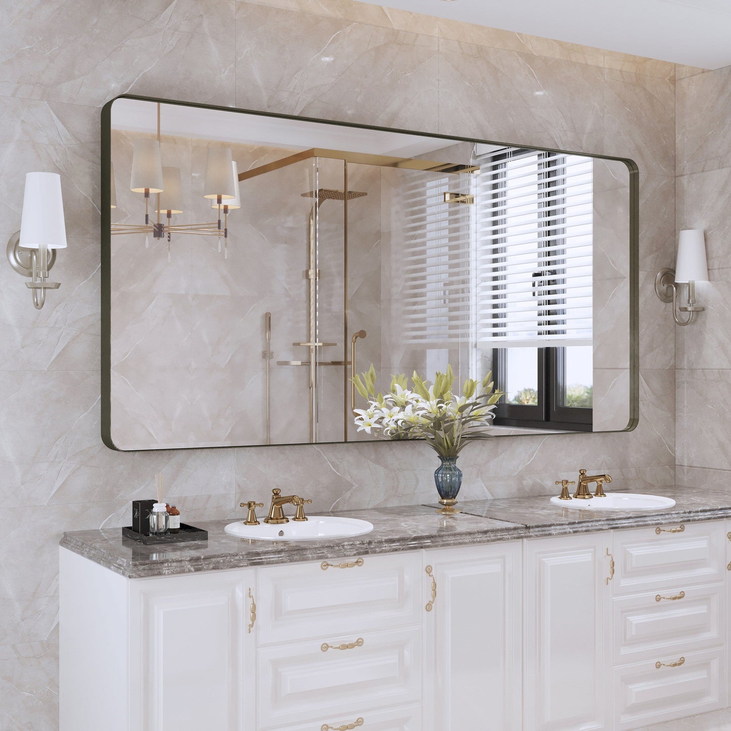 Specchio da bagno con cornice da parete