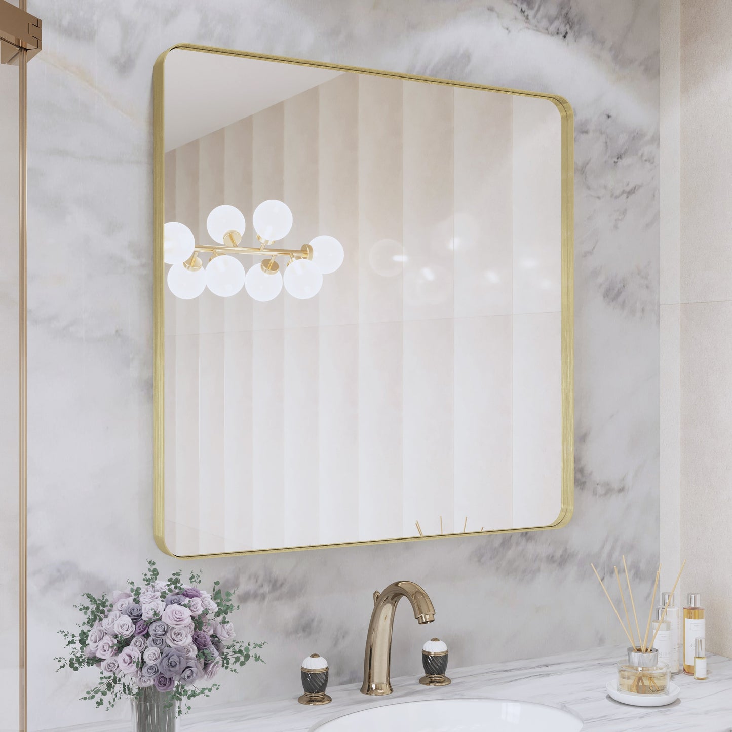 Specchio da bagno con cornice da parete