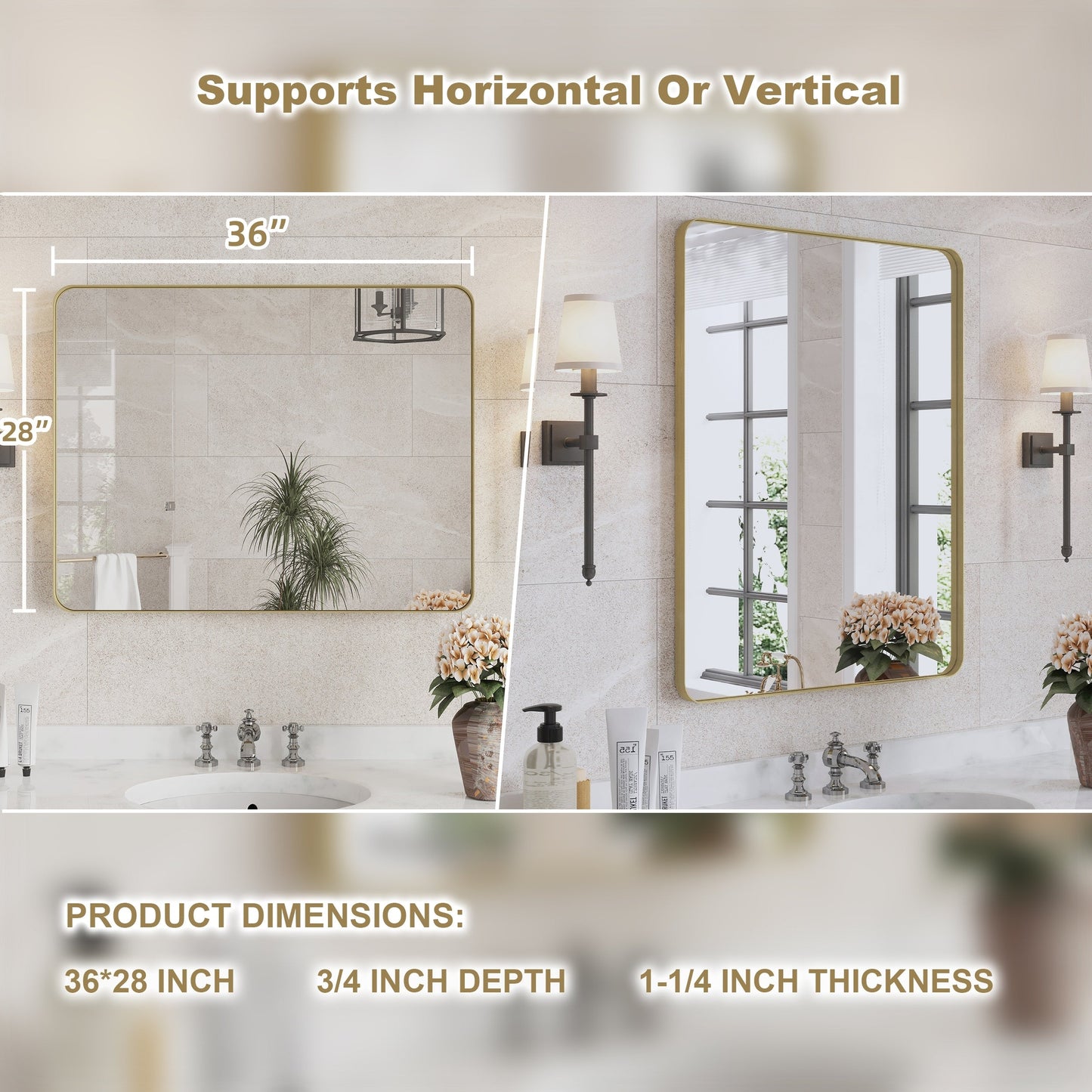 Specchio da bagno con cornice da parete