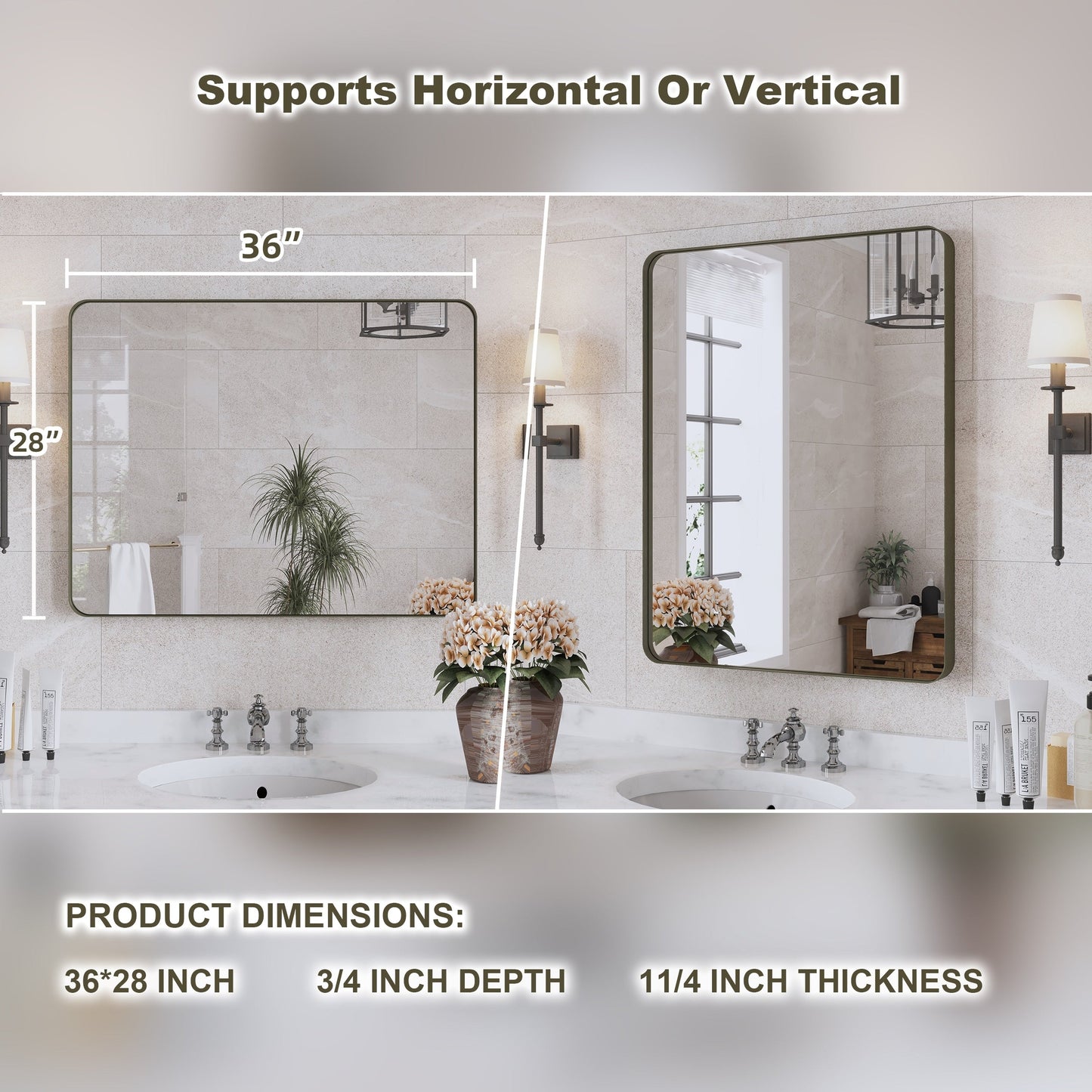 Specchio da bagno con cornice da parete