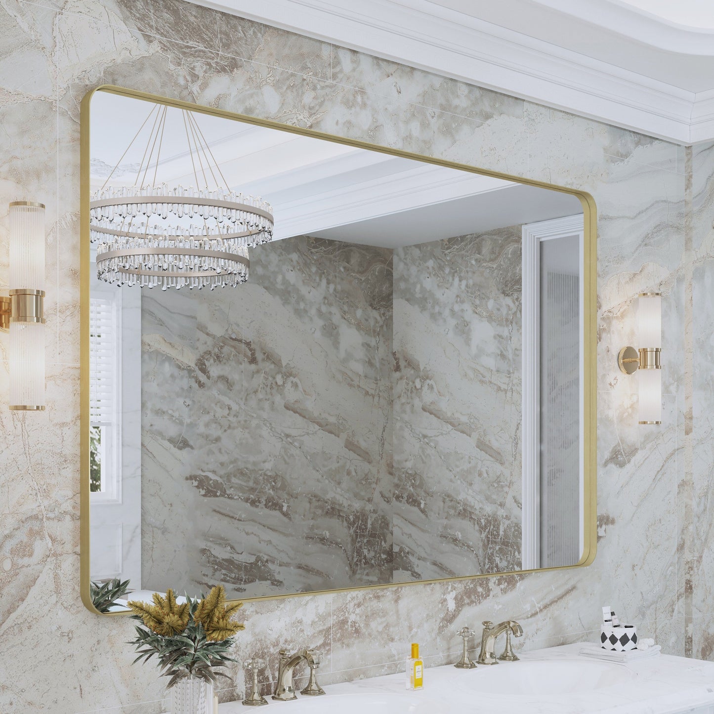 Specchio da bagno con cornice da parete