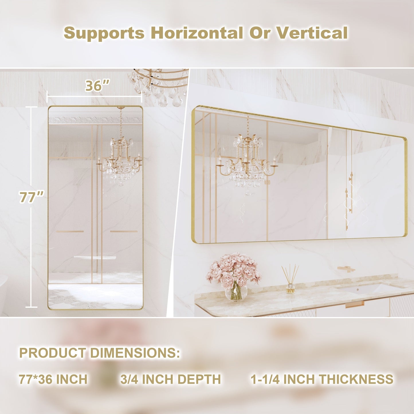 Specchio da bagno con cornice da parete