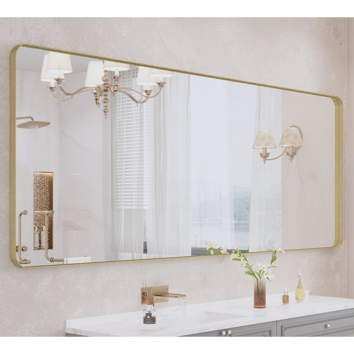 Specchio da bagno con cornice da parete
