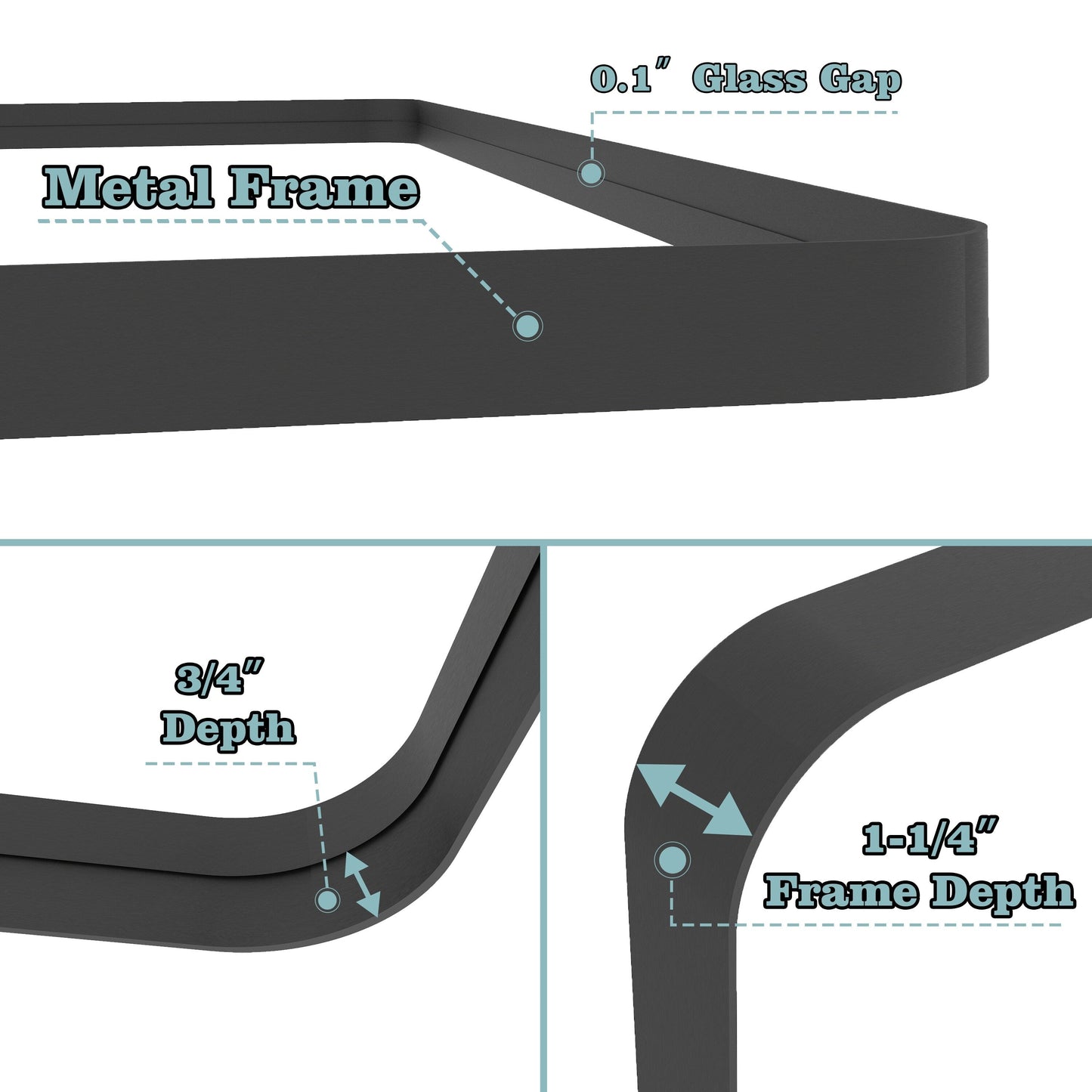 Specchio da bagno con cornice da parete