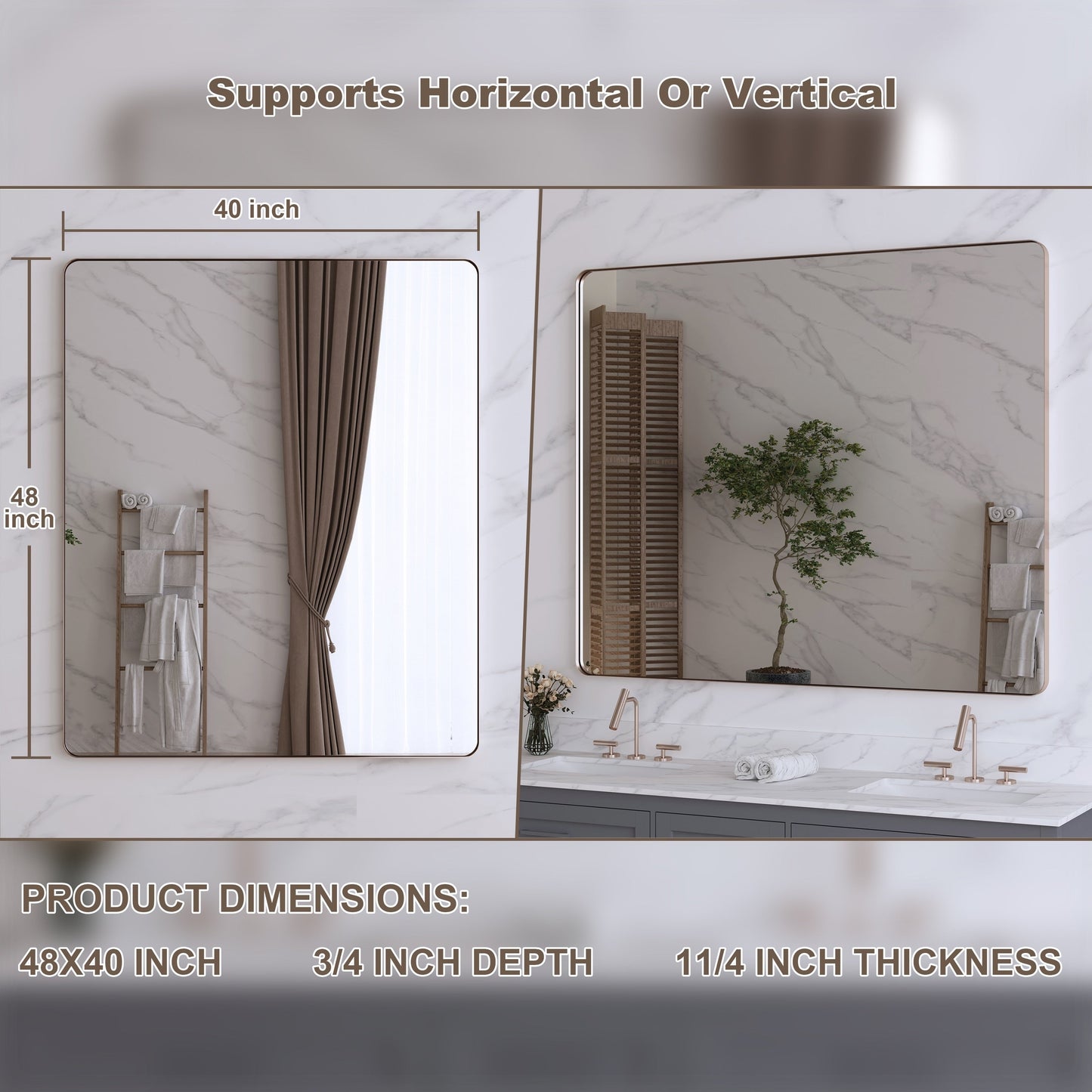 Specchio da bagno con cornice da parete