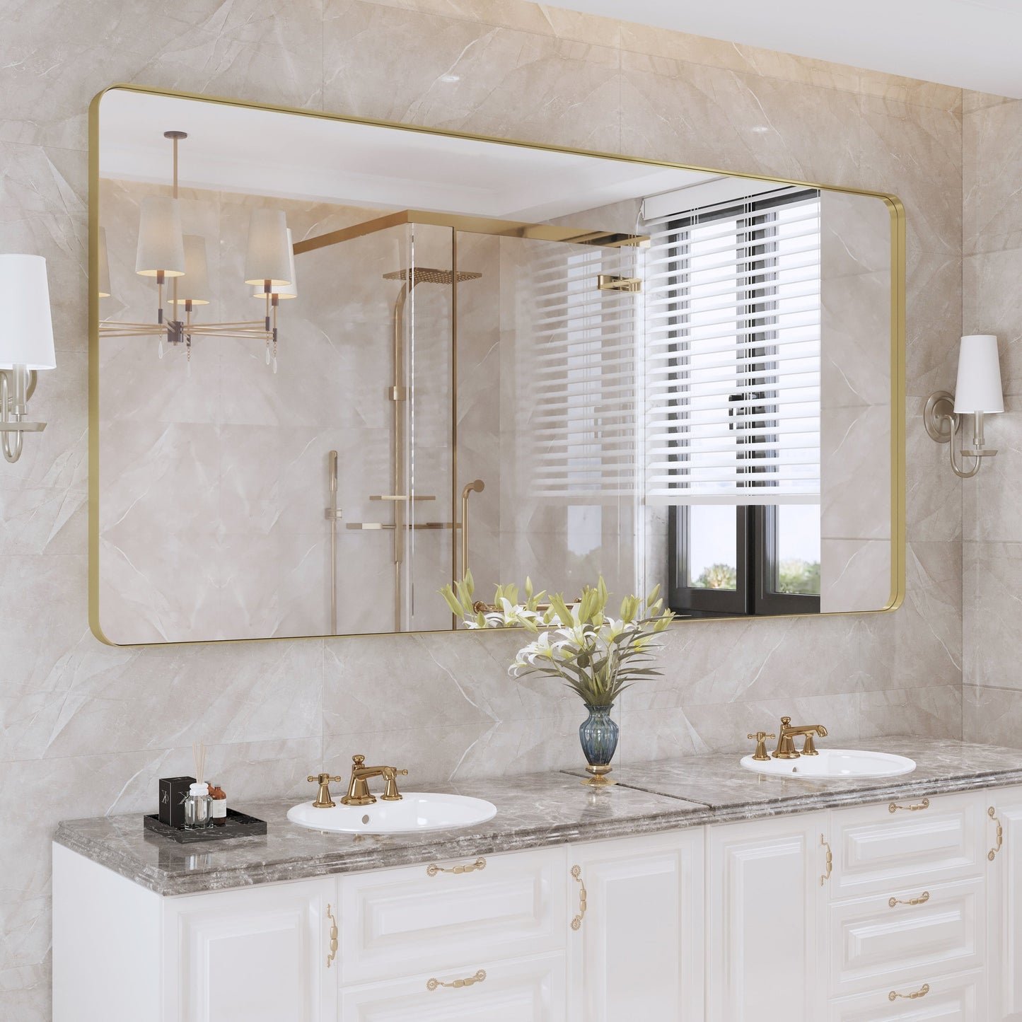 Specchio da bagno con cornice da parete