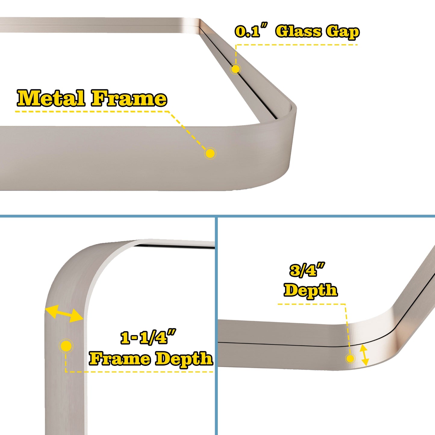 Specchio da bagno con cornice da parete
