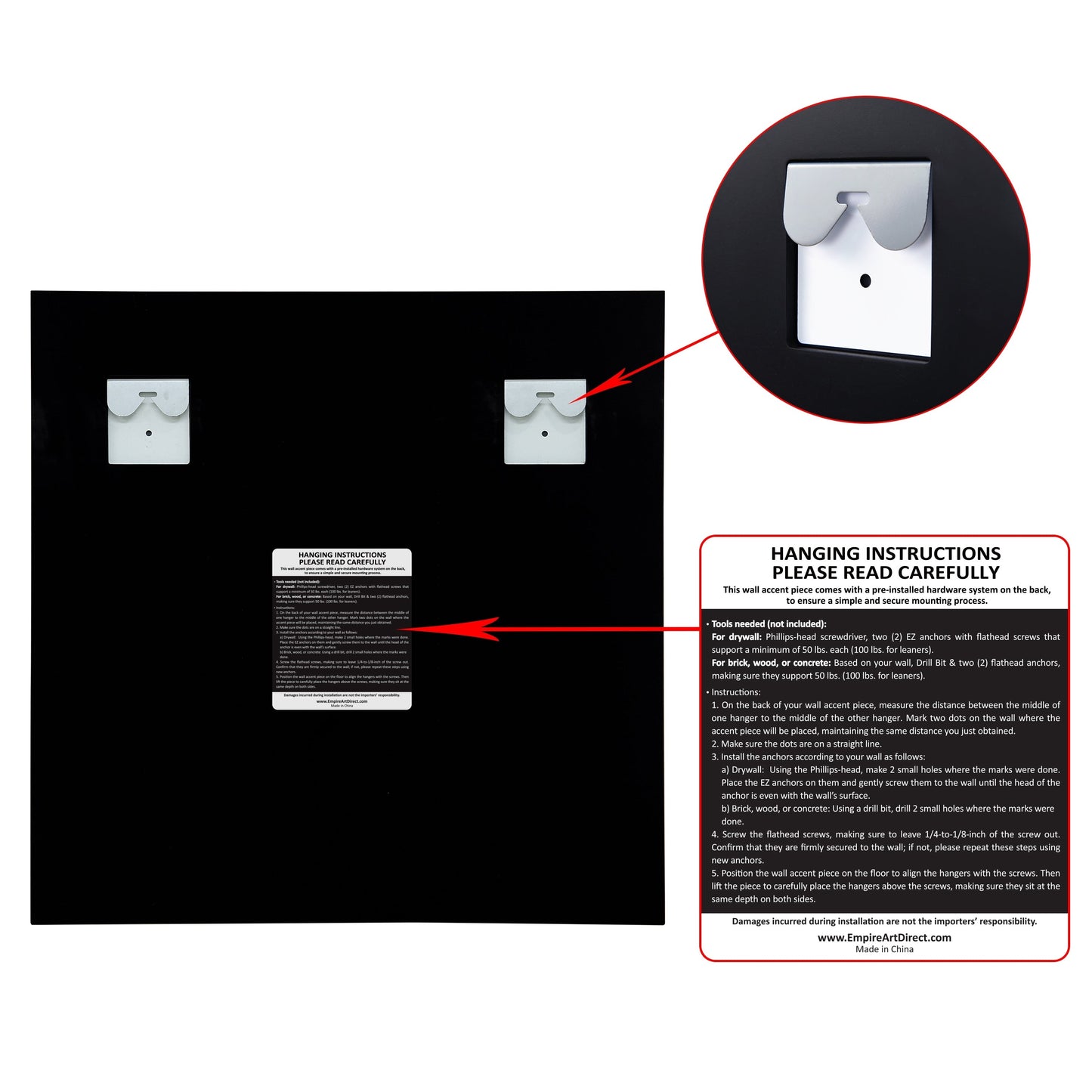Specchio da parete con prisma smussato senza cornice - Quadrato/Rettangolare - Trasparente
