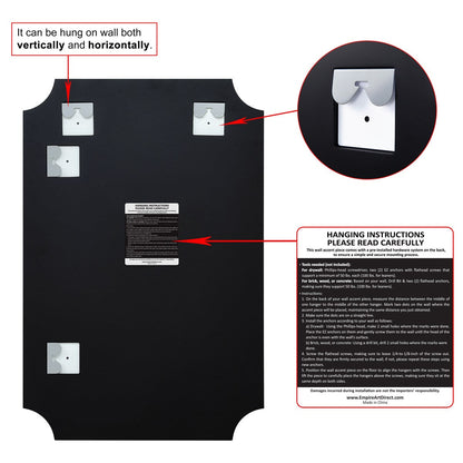 Specchio da parete rettangolare senza cornice, smussato, per bagno, toeletta, camera da letto, con 1 bordo smussato - Trasparente