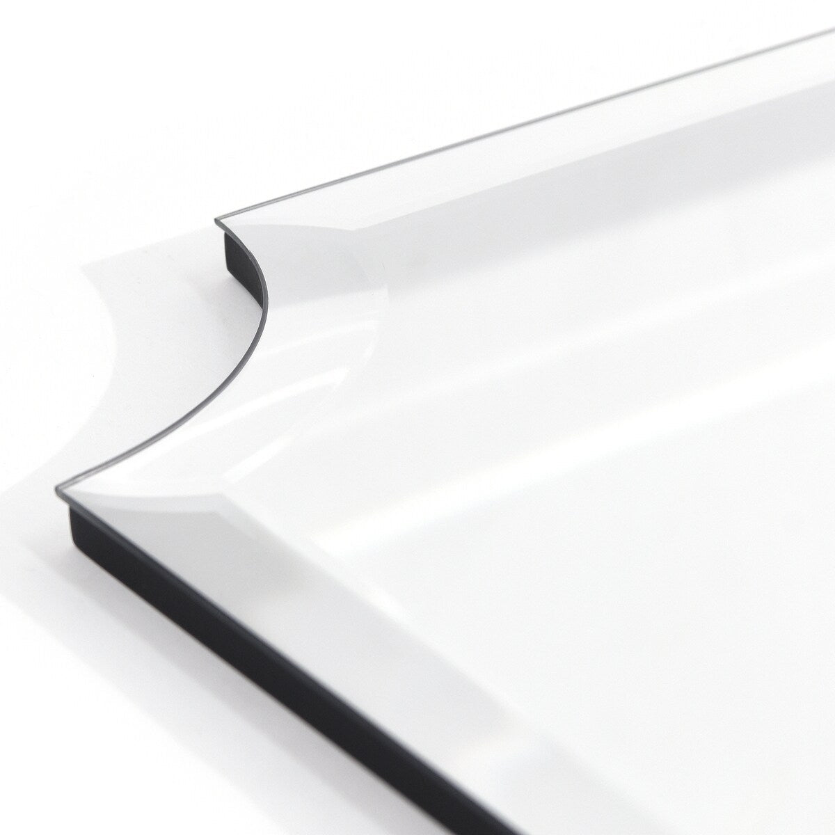 Specchio da parete rettangolare senza cornice, smussato, per bagno, toeletta, camera da letto, con 1 bordo smussato - Trasparente