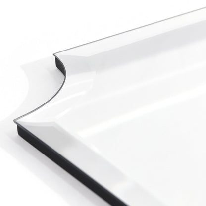 Specchio da parete rettangolare senza cornice, smussato, per bagno, toeletta, camera da letto, con 1 bordo smussato - Trasparente