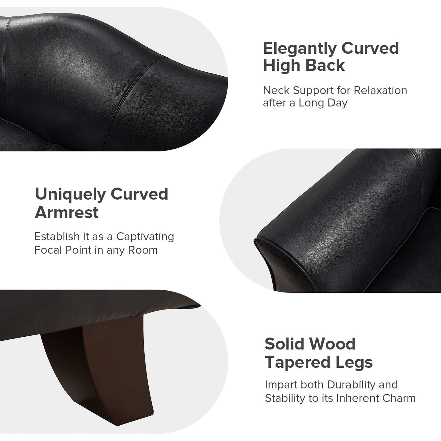 Divano Franco Traditional da 60 pollici in vera pelle di HULALA HOME