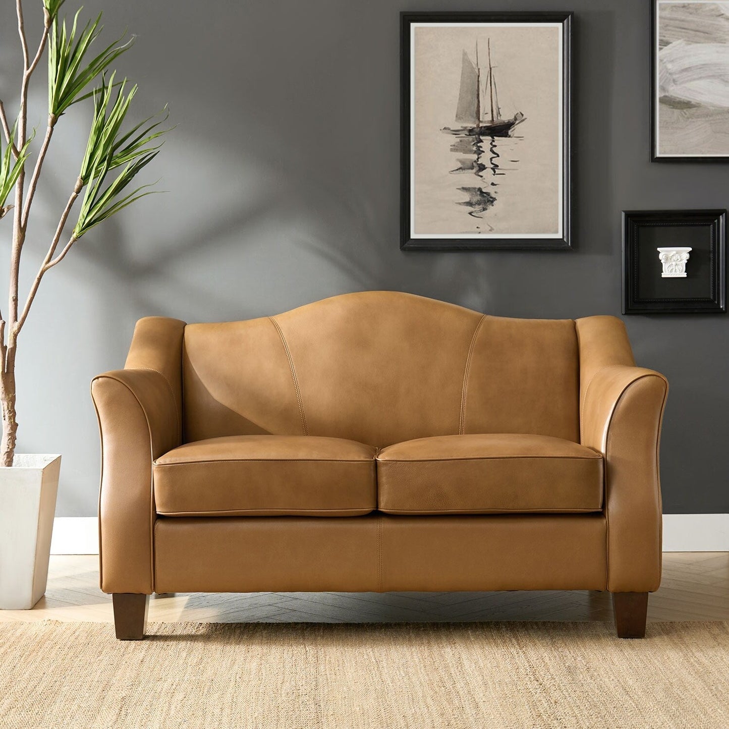 Divano Franco Traditional da 60 pollici in vera pelle di HULALA HOME