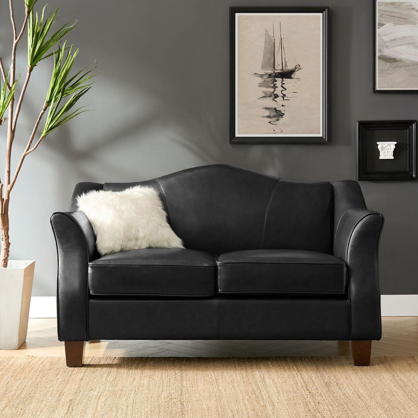 Divano Franco Traditional da 60 pollici in vera pelle di HULALA HOME