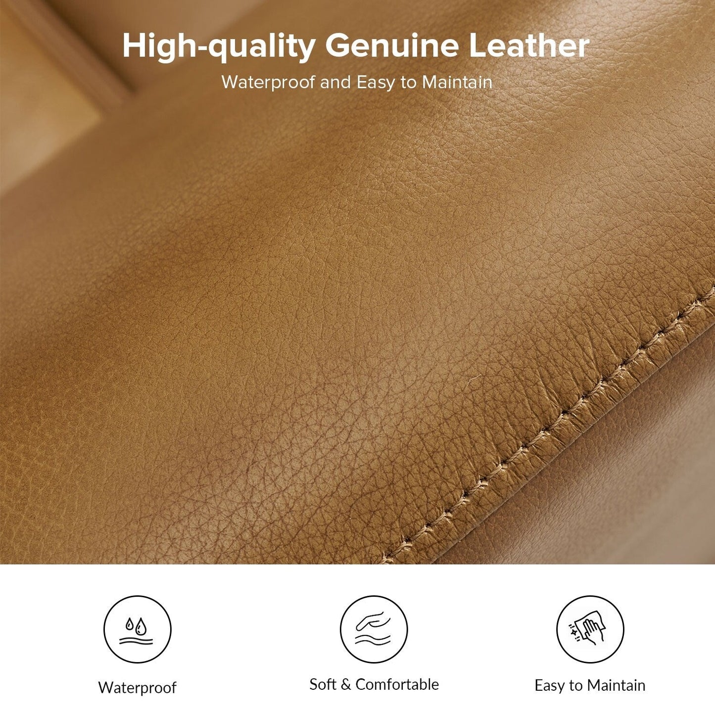 Divano Franco Traditional da 60 pollici in vera pelle di HULALA HOME