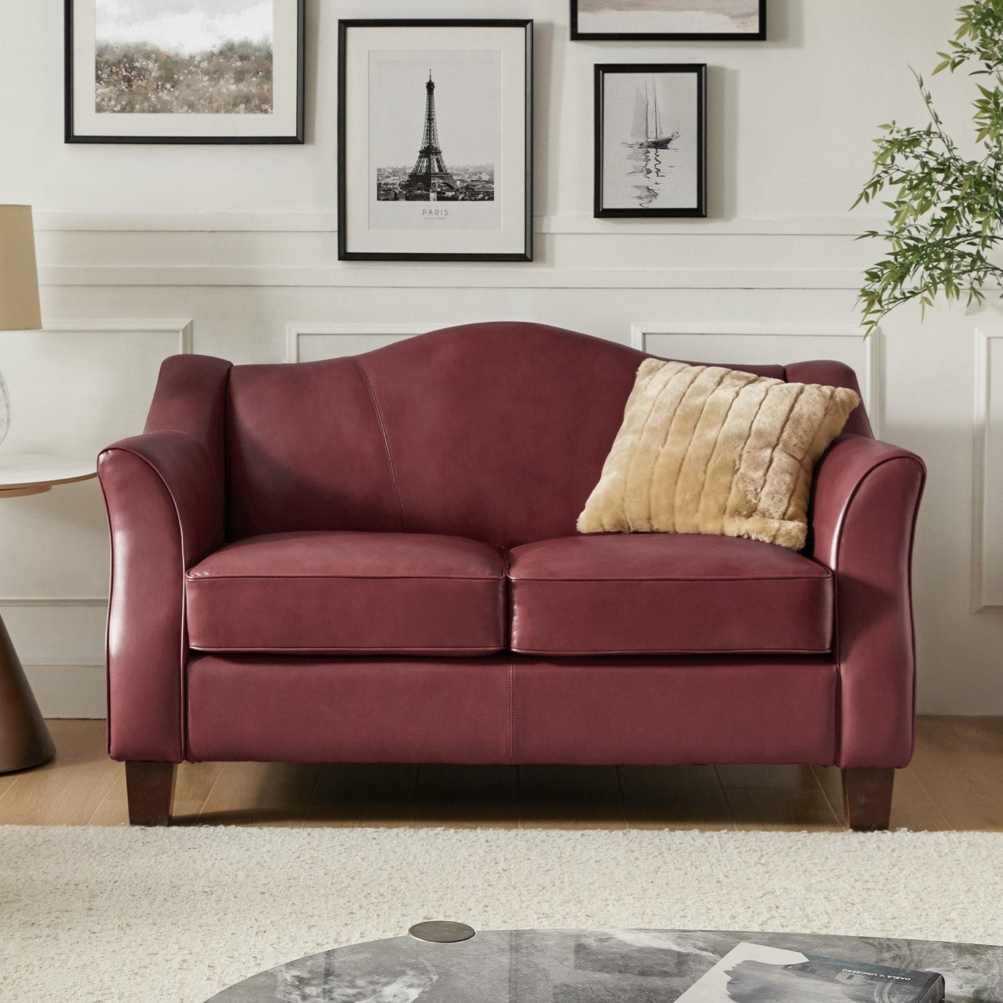 Divano Franco Traditional da 60 pollici in vera pelle di HULALA HOME