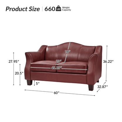 Divano Franco Traditional da 60 pollici in vera pelle di HULALA HOME